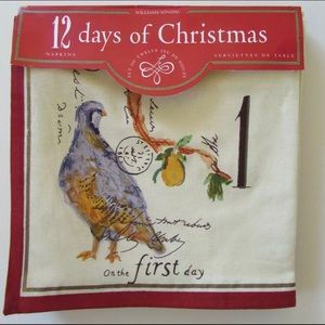 Williams Sonoma 12 Days of Christmas Napkin Set
